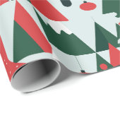 Papier Cadeau Red deer, cute christmas tree (Coin rond)