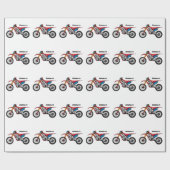 Papier Cadeau Red dirt bike motorcycle (Plat)