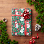 Papier Cadeau Red et Green Preppy Christmas Snowman<br><div class="desc">PreppyPrint.com - Célébrez Noël avec style! Ajoutez votre touche personnalisée. Transférez aussi ce design sur les produits de votre choix ! Veuillez visiter mon magasin de créateurs, PreppyPrint.com, pour la coordination des articles.</div>