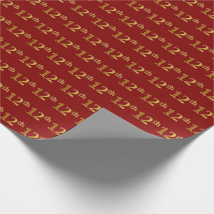 Papier Cadeau Red, Faux Gold 12e (Douzième)
