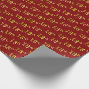 Papier Cadeau Red, Faux Gold 18e (dix-huitième)