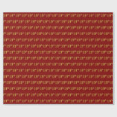 Papier Cadeau Red, Faux Gold 19th (dix-neuvième) Event (Plat)