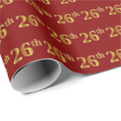 Papier Cadeau Red, Faux Gold 26e (Vingt-sixième) (Coin rond)
