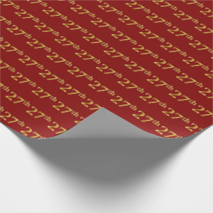 Papier Cadeau Red, Faux Gold 27e (Vingt-Septième)
