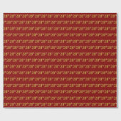 Papier Cadeau Red, Faux Gold 28e (Vingt-Huitième) (Plat)