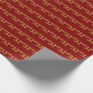 Papier Cadeau Red, Faux Gold 32e (Trente-Seconde)
