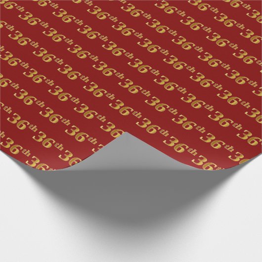 Papier Cadeau Red, Faux Gold 36e (Trente-sixième) (Coin)