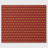 Papier Cadeau Red, Faux Gold 48e (Quarante-Huitième) (Plat)