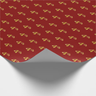 Papier Cadeau Red, Faux Gold 4e (quatrième) événement