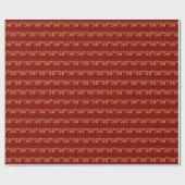 Papier Cadeau Red, Faux Gold 56e (Cinquante-sixième) (Plat)
