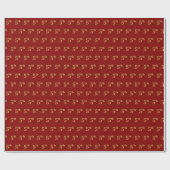 Papier Cadeau Red, Faux Gold 5e (cinquième) événement (Plat)