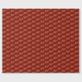 Papier Cadeau Red, Faux Gold 65e (Soixante-cinquième) (Plat)
