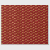 Papier Cadeau Red, Faux Gold 66e (Soixante-sixième) (Plat)
