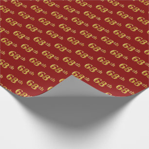 Papier Cadeau Red, Faux Gold 68e (Soixante-huitième)