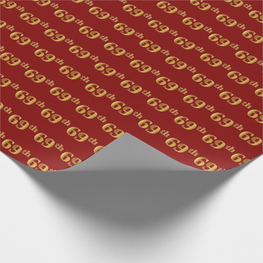 Papier Cadeau Red, Faux Gold 69e (Soixante-neuvième) (Coin)