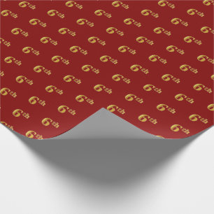 Papier Cadeau Red, Faux Gold 6e (Sixième) Event Wrapper Paper