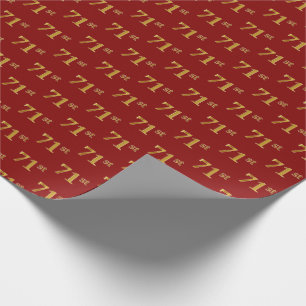 Papier Cadeau Red, Faux Gold 71e (Soixante-et-onze)