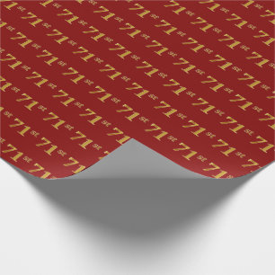 Papier Cadeau Red, Faux Gold 71e (Soixante-et-onze)