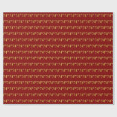 Papier Cadeau Red, Faux Gold 74e (Soixante-quatorzième) (Plat)