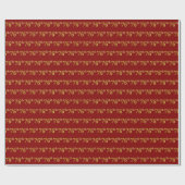 Papier Cadeau Red, Faux Gold 76e (Soixante-seizième) (Plat)