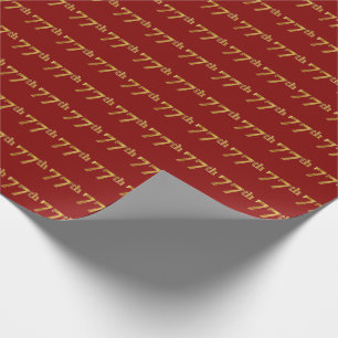 Papier Cadeau Red, Faux Gold 77th (Soixante-dix-septième) Event