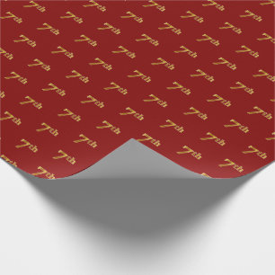 Papier Cadeau Red, Faux Gold 7e (Septième) Event Wrapper Paper