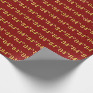 Papier Cadeau Red, Faux Gold 84e (Quatre-vingt-quatrième)