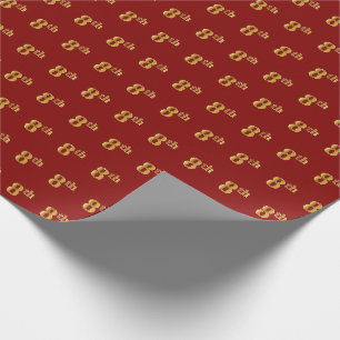 Papier Cadeau Red, Faux Gold 8th (Huitième) Event