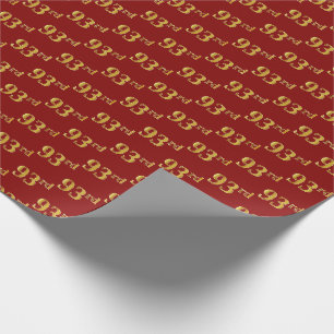 Papier Cadeau Red, Faux Gold 93e (Quatre-vingt-treizième)
