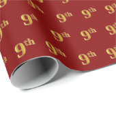 Papier Cadeau Red, Faux Gold 9th (Neuvième) Event (Coin rond)