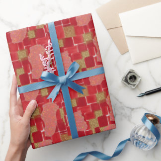 Papier Cadeau Red | Faux parties scintillant et Opal