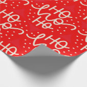 Papier Cadeau Red Festive Ho Ho Ho Christmas Wrapper Papier (Coin)