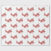 Papier Cadeau Red Foil Reinder (Plat)