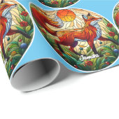 Papier Cadeau Red Fox et Sun (Coin rond)