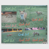 Papier Cadeau Red fox God Jul Noël suédois mixte motif (Plat)