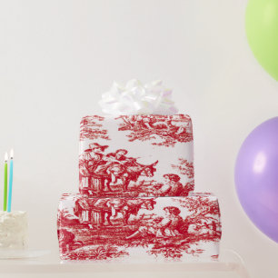 Papier Cadeau Red French Country Toile