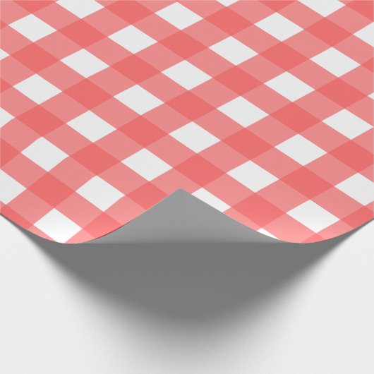 Papier Cadeau Red Gingham Check Pattern (Coin)