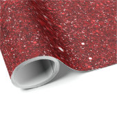 Papier Cadeau Red Glitter Sparkle Wrapping Paper (Coin rond)