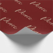Papier Cadeau Red Gold Luxe Parties scintillant Peace (Coin)