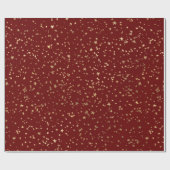 Papier Cadeau Red Gold Stars (Plat)