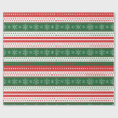 Papier Cadeau Red Green and Blue Festive Christmas Pattern (Plat)