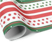 Papier Cadeau Red Green and Blue Festive Christmas Pattern (Coin rond)
