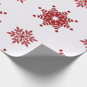 Papier Cadeau Red, Green, and White Snowflake Lane Christmas Wra (Coin)