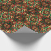 Papier Cadeau Red Green Decorative Holiday Wrapping Paper (Coin)