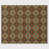 Papier Cadeau Red Green Decorative Holiday Wrapping Paper (Plat)