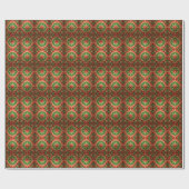 Papier Cadeau Red Green Decorative Holiday Wrapping Paper (Plat)