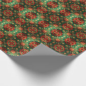Papier Cadeau Red Green Decorative Holiday Wrapping Paper (Coin)