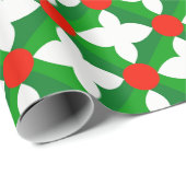 Papier Cadeau Red Green Noël Motif cadeau de vacances (Coin rond)