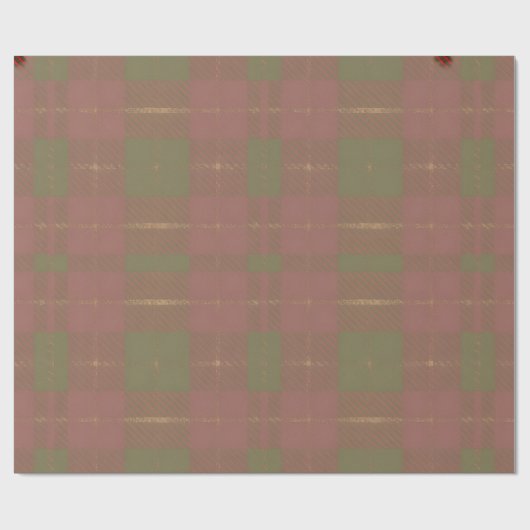 Papier Cadeau Red Green Plaid Pattern (Plat)