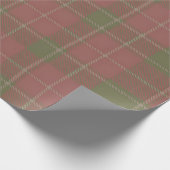 Papier Cadeau Red Green Plaid Pattern Wrapping Paper (Coin)